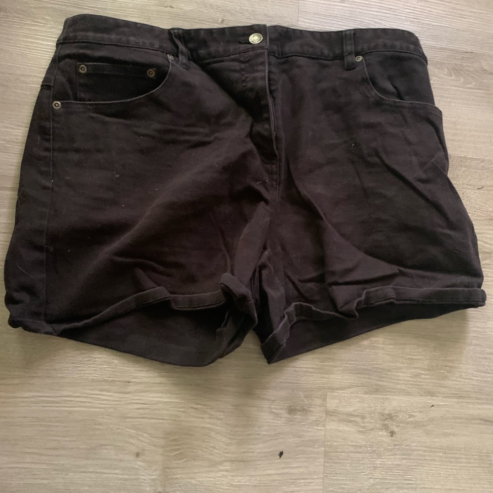 Black jean shorts